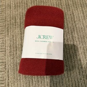 J. Crew Red Wool Cashmere Poncho